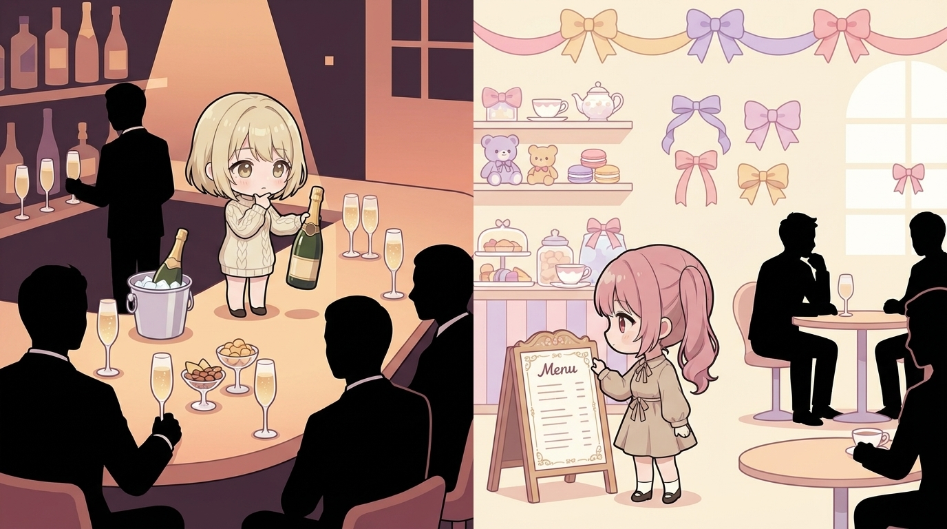 ガールズバー完全ガイド。給料・バイトの始め方・キャバクラとの違い・風営法まで