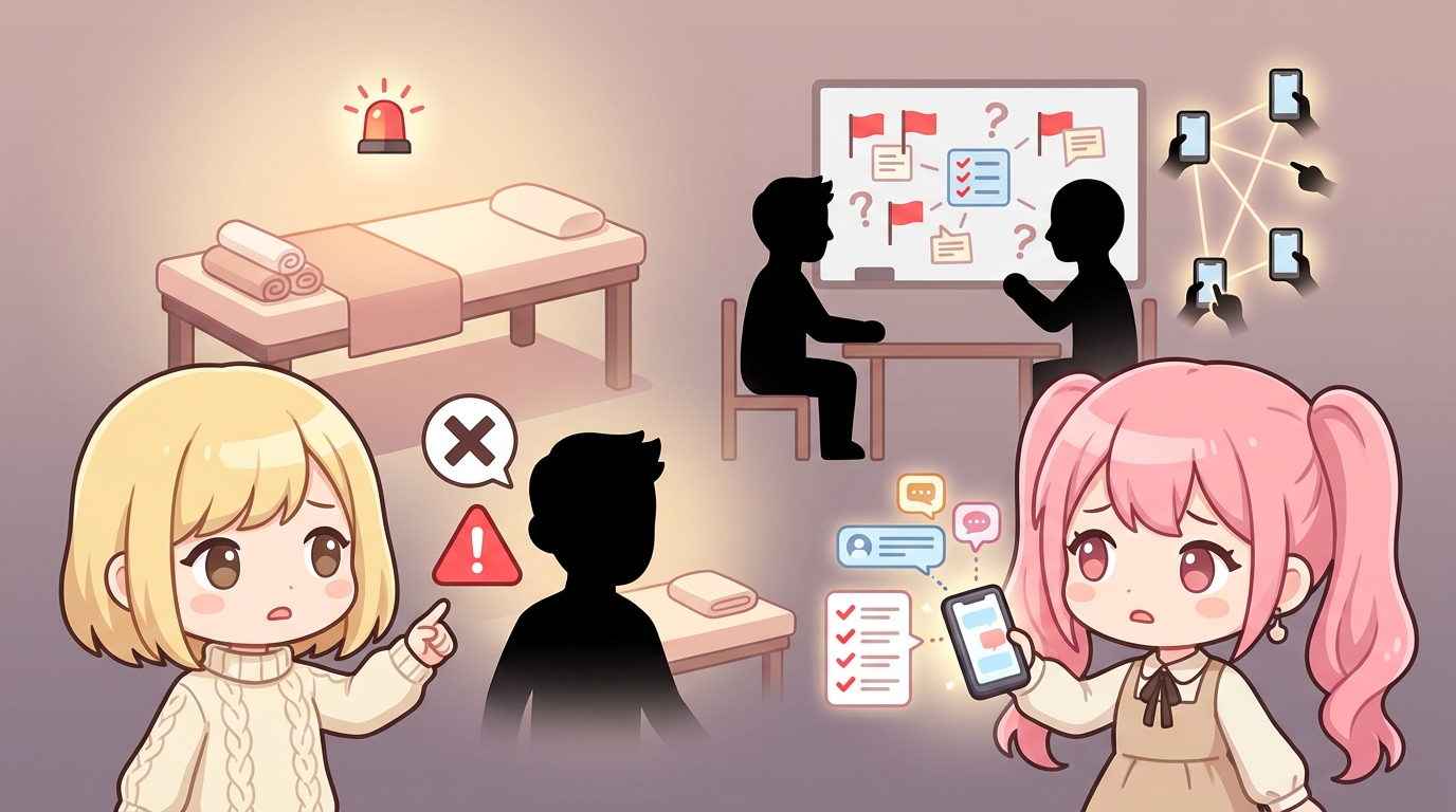 クエスチョンマークとアンサーの吹き出しが配置された、Q&Aセクションを表すイラスト