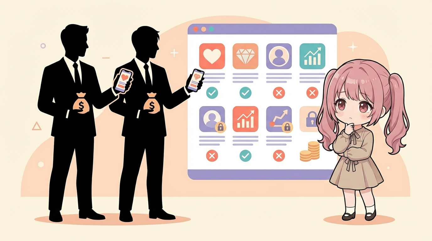 パパ活アプリ比較ガイド。主要7サービスの特徴・料金・安全性を整理した