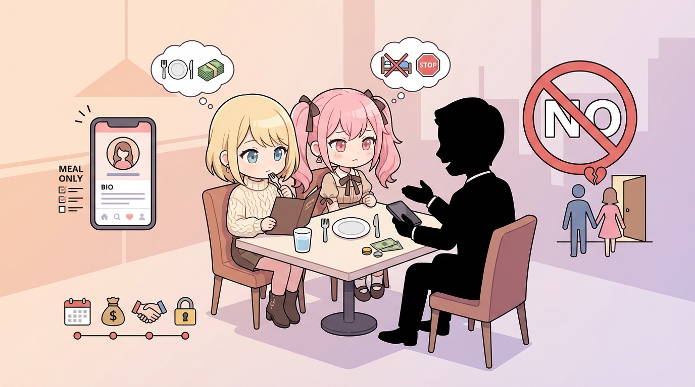 パパ活アプリで「ご飯だけ」は成立する？ 相場・プロフの書き方・断り方を整理した