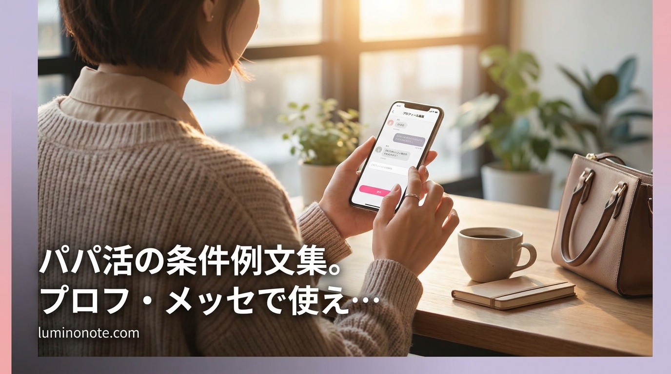 パパ活の条件例文集。プロフ・メッセで使えるコピペ用テンプレート