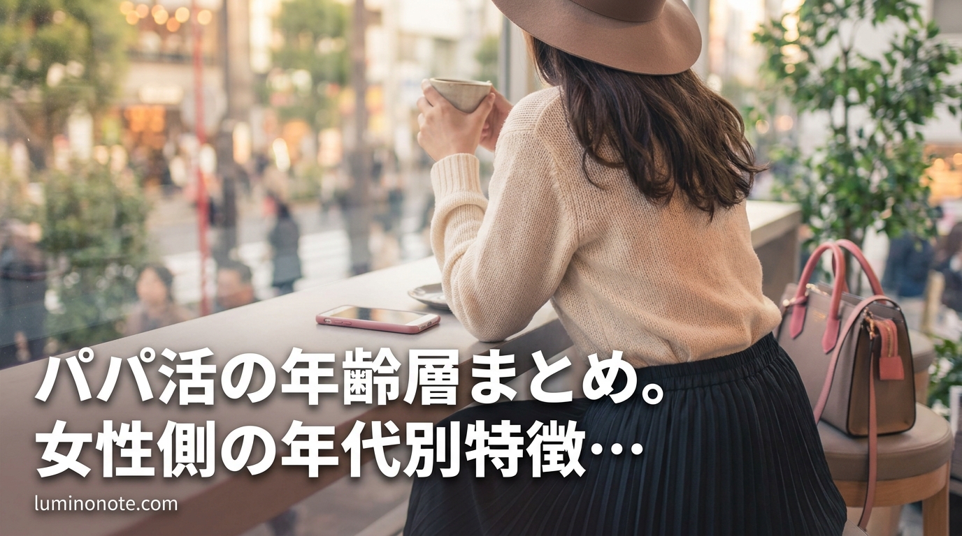 パパ活の年齢層まとめ。女性側の年代別特徴と年齢を偽るリスク