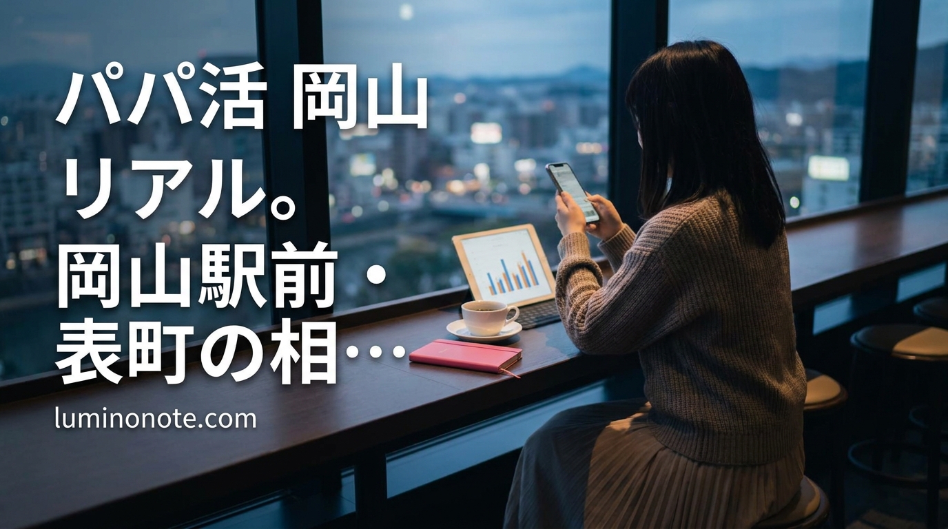 パパ活 岡山のリアル。岡山駅前・表町の相場と中国地方東部のアプリ事情