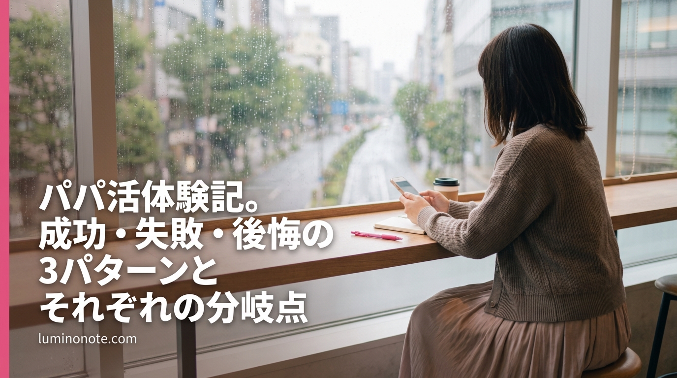 パパ活体験記。成功・失敗・後悔の3パターンとそれぞれの分岐点