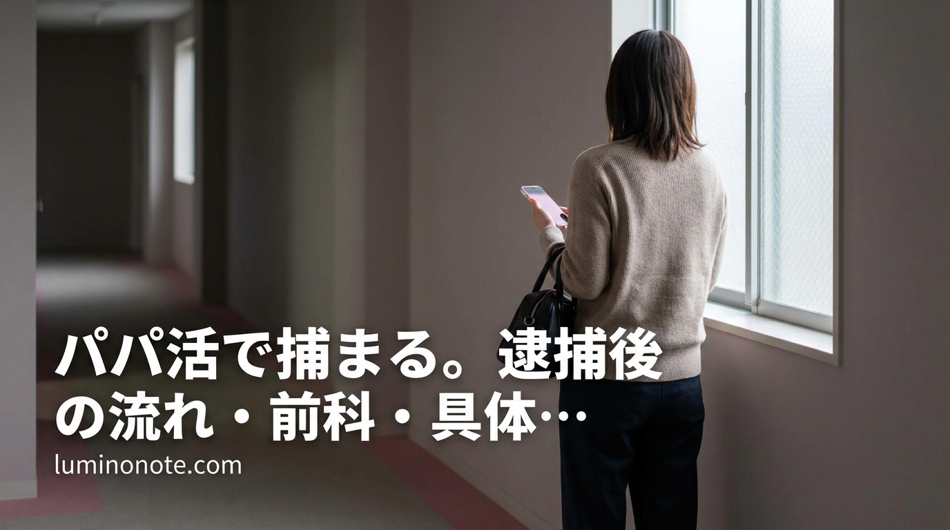 パパ活で捕まる。逮捕後の流れ・前科・具体的な5パターンを整理する