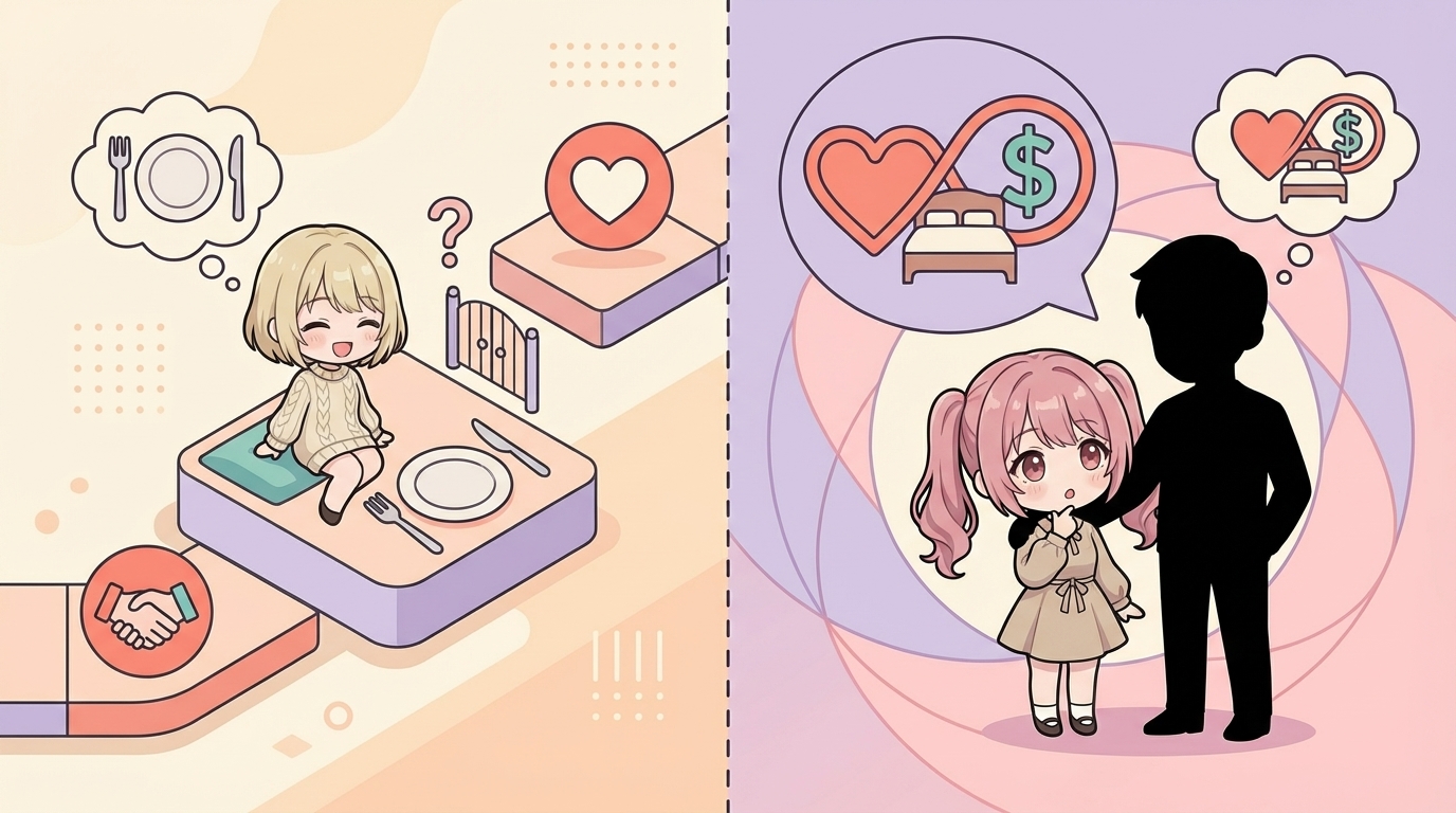 関係性の定義の違いイラスト