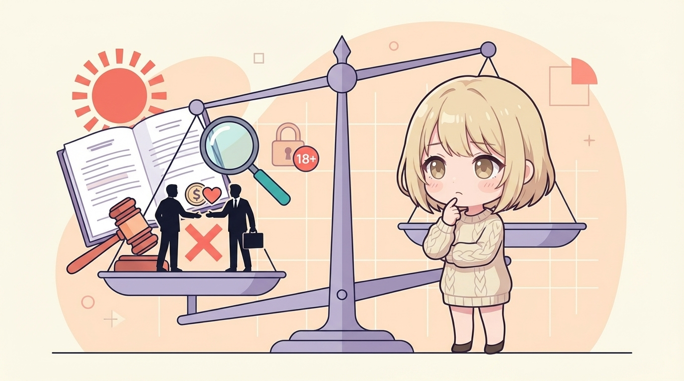 日米の法律比較イラスト