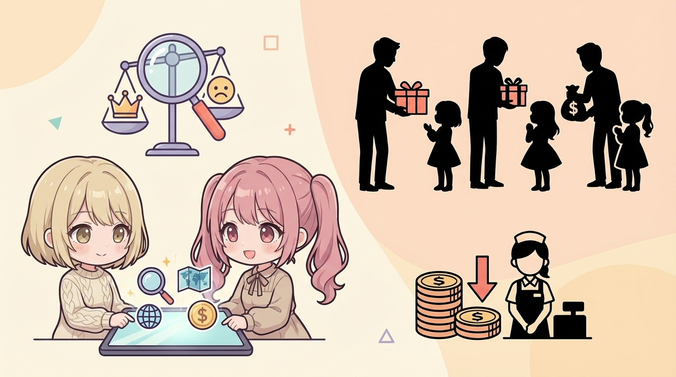 海外メディアの視点イラスト