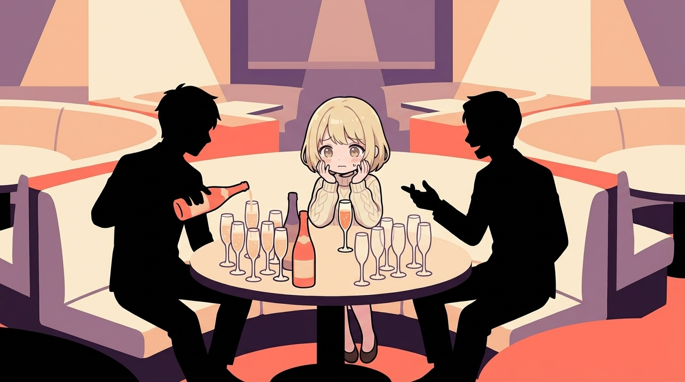 夜職女子の安全対策イラスト